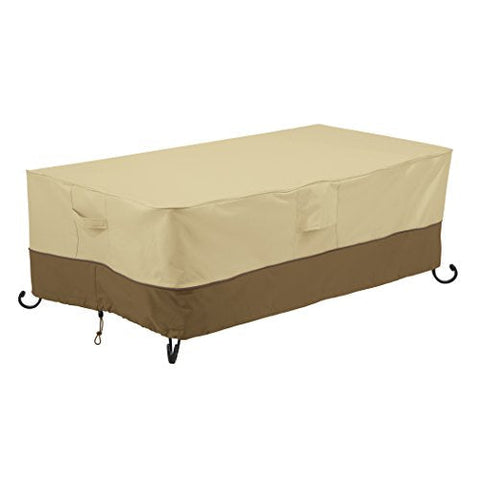 Classic Accessories Veranda Water-Resistant 56 Inch Rectangular Fire Pit Table Cover, Outdoor Table Cover