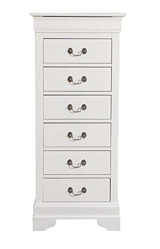 Louis Phillipe White 7 Drawer Chest of Drawers (22 in L. X 16 in W. X 51 in H.)