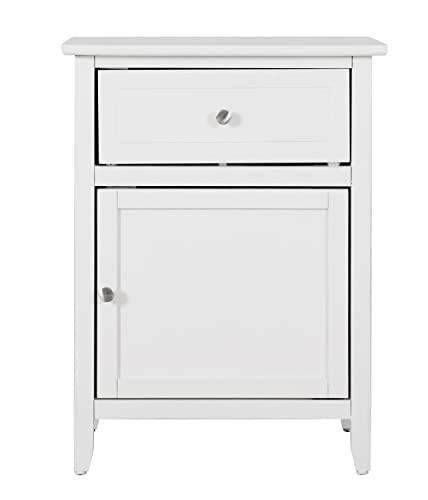 Lzzy 1-Drawer White Nightstand (25 in. H x 15 in. W x 19 in. D)
