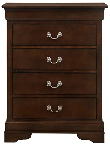 Louis Phillipe Cappuccino 4 Drawer Chest of Drawers (31 in L. X 16 in W. X 41 in H.)