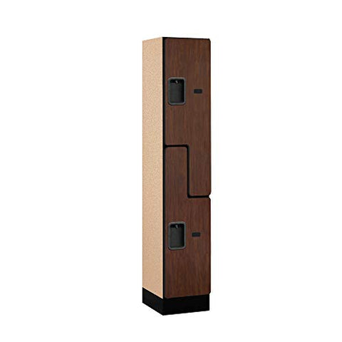 12Inches  Wide Double Tier S Style Designer Wood Locker - 1 Wide - 5 Feet High - 15 Inches Deep - Mahogany