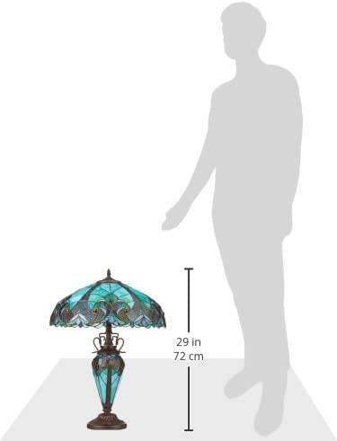 CHLOE Lighting LIAISON Tiffany-style Victorian 3 Light Double Lit Table Lamp 18 Shade