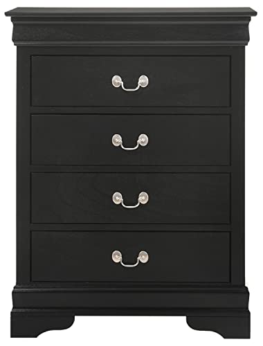 Louis Phillipe Black 4 Drawer Chest of Drawers (31 in L. X 16 in W. X 41 in H.)