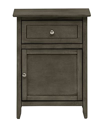 Lzzy 1-Drawer Gray Nightstand (25 in. H x 15 in. W x 19 in. D)
