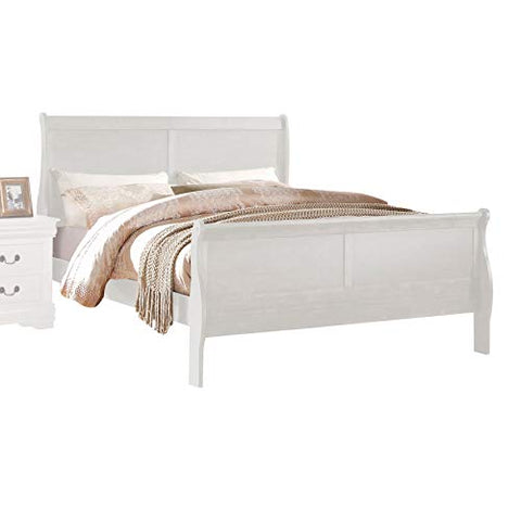 Louis Philippe White Eastern King Bed (FB 29H) - 23827EK