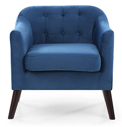 Ventura Navy Blue Velvet Button Tufted Accent Chair