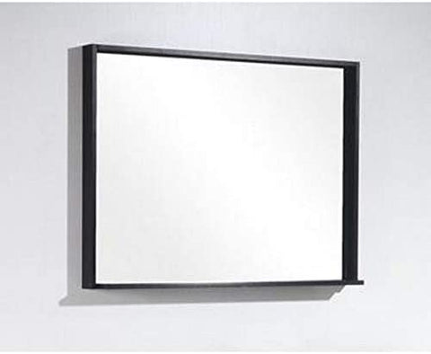 Bliss 38Inch Framed Mirror With Shelve - Black Wood Finish