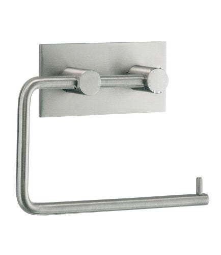 SELFAD-HESIVE TOILET ROLL HOLDER BRUSHED STAINLESS STEEL