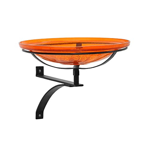 14 Mandarin Crackle Birdbath- Wall Mount Bracket