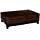 Full Leather Cocktail Storage Ottoman, Espresso Brown