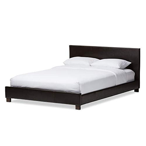 Baxton Studio Pless Dark Brown Modern Bed - Queen Size