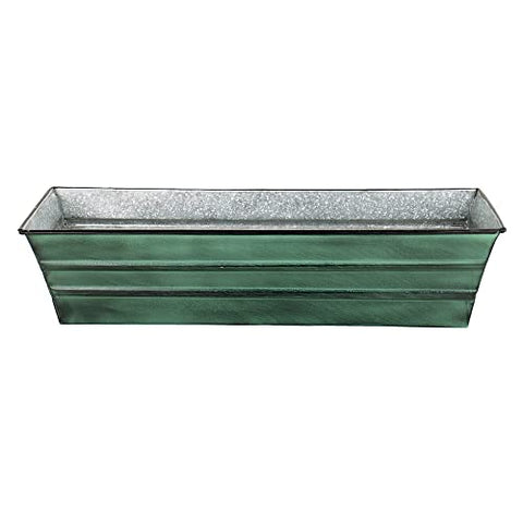 Small Green Galvanized Flower Box
