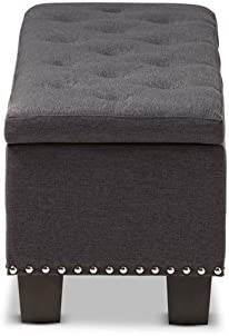 Baxton Studio Hannah Storage Bench in Dark Gray