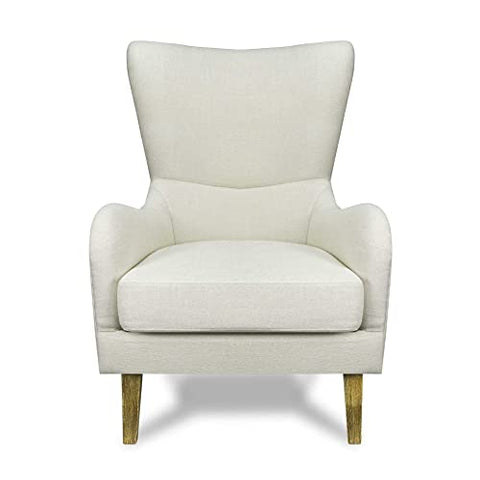 Russ High-Back Club Chair with Wood Legs