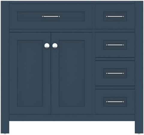 Norwalk 36 inch Drawer Vanity BLUE with No Top