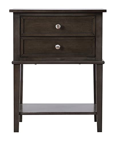 Newton 2-Drawer Gray Nightstand (28 in. H x 16 in. W x 22 in. D)
