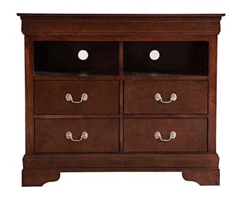 Louis Phillipe Cappuccino 4 Drawer Chest of Drawers (42 in L. X 18 in W. X 35 in H.)
