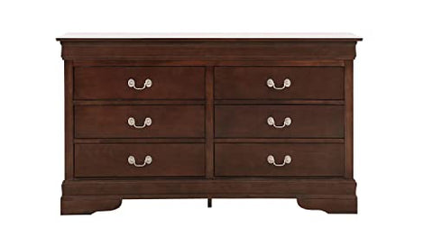 Louis Phillipe 2 6-Drawer Cappuccino Dresser (33 in. X 16 in. X 57 in.)