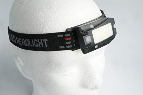 ALL IN ONE MULTI FUNCTION RECHARGEABLE HEADLAMP 360 Deg 2 Watt COB LED 160 Lumen IPX4 USB charge motion sensor mode PC and ABS Body with Wrist Band