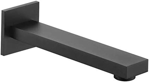 Aqua Piazza by KubeBath 7Inch Long Tub Filler Spout With Aerator - Matte Black Finish