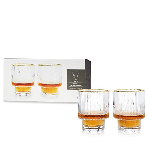 Viski Raye Angled Stemmed Amaro Spritz Cocktail Glasses - Drink