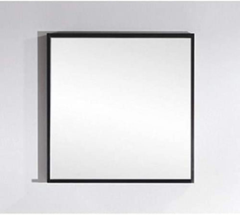 Bliss 28Inch Framed Mirror With Shelve - Black Wood Finish