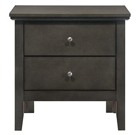 Primo 2-Drawer Gray Nightstand (24 in. H x 15.5 in. W x 19 in. D)