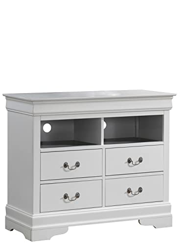 Louis Phillipe White 4 Drawer Chest of Drawers (42 in L. X 18 in W. X 35 in H.)