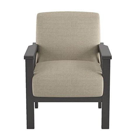 Bracco Light Brown Mid-Century Fabric Upholstery Solid Wood Rocking Chair