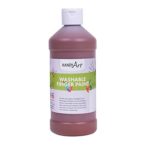 Handy Art Washable Finger Paint 16 ounce, Brown