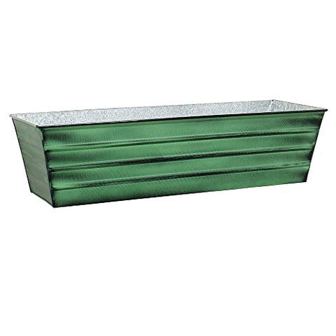 Large Green Galvanized Flower Box