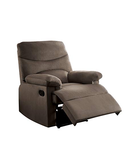 ACME Furniture Acme Arcadia Recliner, Light Brown woven Fabric