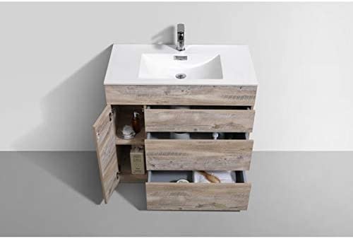 Milano 36Inch Nature Wood Modern Bathroom Vanity