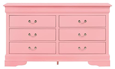 Louis Phillipe 2 6-Drawer Pink Dresser (33 in. X 16 in. X 57 in.)