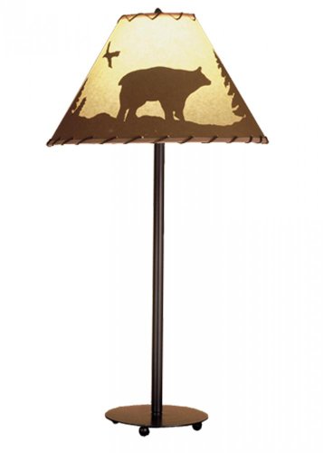 29 inches H Bear in the Woods Table Lamp