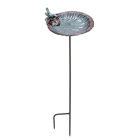 Scallop Shell Birdbath- Stake