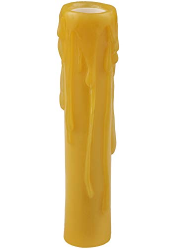 1InchW X 6InchH Poly Resin Honey Amber Flat Top Candle Cover