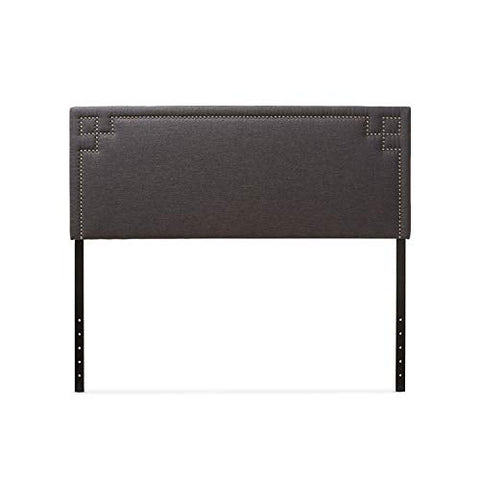 Baxton Studio Geneva Modern and Contemporary Dark Grey Fabric Upholstered Twin Size Headboard