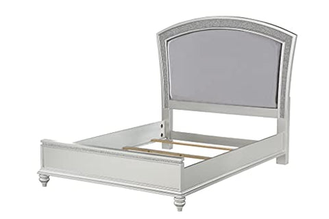 ACME Maverick Queen Bed - - Fabric &amp; Platinum