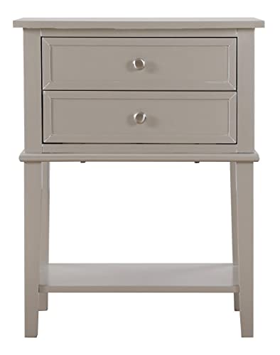 Newton 2-Drawer Silver Champagne Nightstand (28 in. H x 16 in. W x 22 in. D)