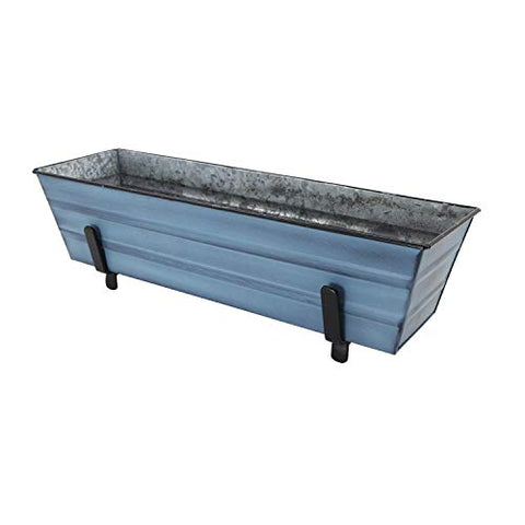 Small Blue Flower Box- 2x6 Railing Brackets