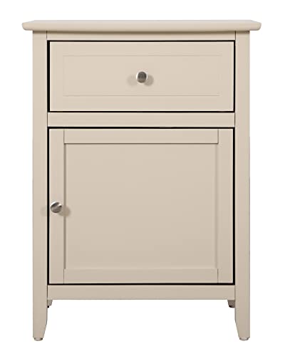 Lzzy 1-Drawer Beige Nightstand (25 in. H x 15 in. W x 19 in. D)
