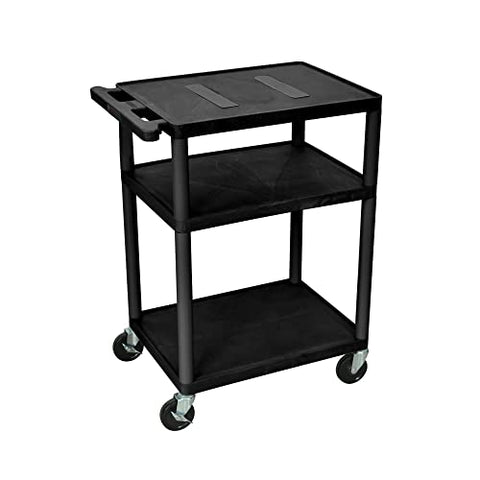 34 in.H AV Cart - Three Shelves - Black
