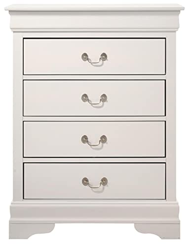 Louis Phillipe White 4 Drawer Chest of Drawers (31 in L. X 16 in W. X 41 in H.)