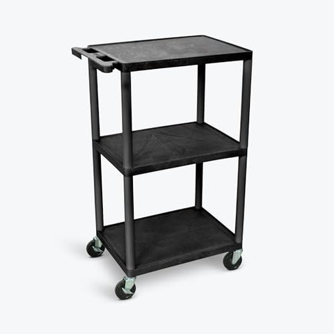 42 in.H Utility Cart - Three Shelves Black - Black