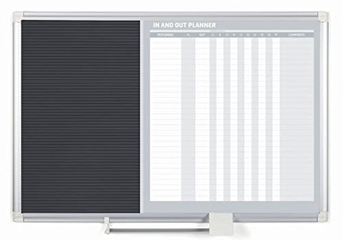 MasterVision In/Out Magnetic Dry-Erase and Letter Board Combo 24 Inches x 36 Inches Aluminum Frame