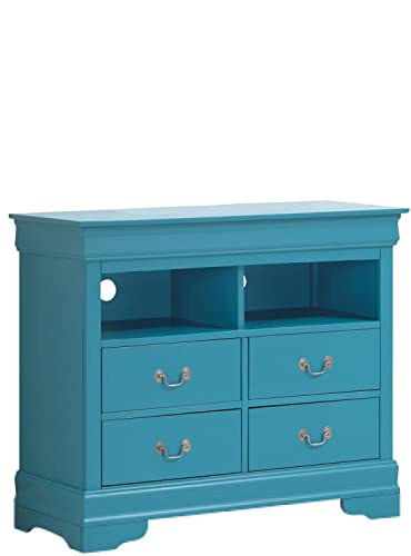 Louis Phillipe Teal 4 Drawer Chest of Drawers (42 in L. X 18 in W. X 35 in H.)