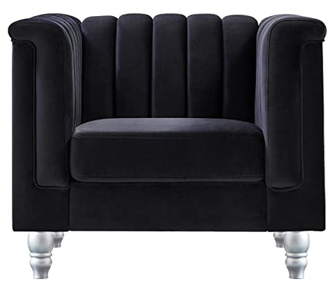 Sunset Black Vertical Channel Quilted Accent Chair