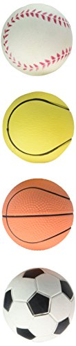4 Pk Rubber Sports Themed