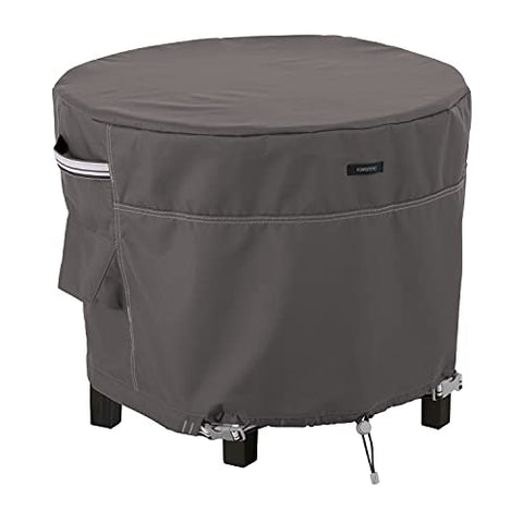 Classic Accessories Ravenna Water-Resistant 34 Inch Round Patio Ottoman/Table Cover, Outdoor Ottoman Cover